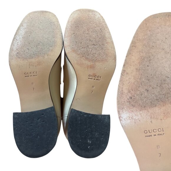90'S VINTAGE AUTHENTIC GUCCI HORSE BIT CHUNKY LOAFERS HEELS SIZE 7 EUC - Picture 7 of 7